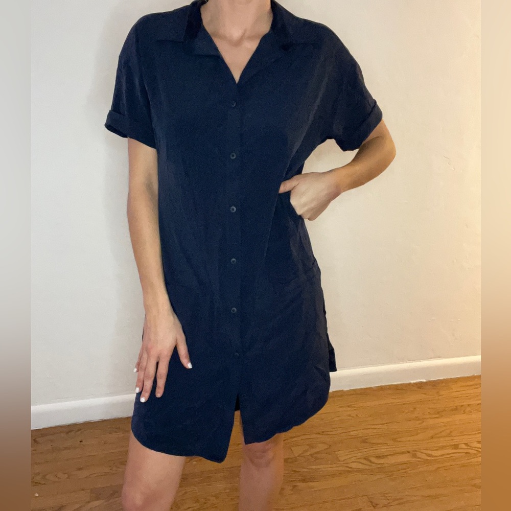 Navy blue shirt dress